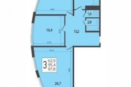 Трехкомнатная квартира на берегу реки 